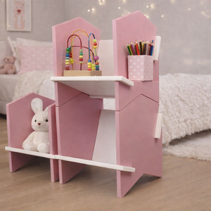 DISICO Kids Bookshelf 2-Tier Wood Cubby <b>Shelf</b> Blue White <b>Modern</b> Scandinavian Design Freestanding Home Furniture - Product Image 3