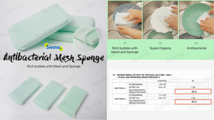 Éponge de cuisine antibactérienne, éponge antibactérienne, éponge de cuisine, dobby, éponge en filet, couleur menthe, hygiène - Product Image 3