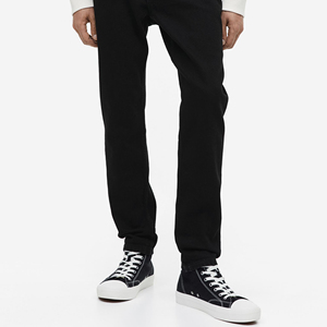 Pantalones Vaqueros de Mezclilla Negros para Hombre, Corte Recto, Cintura Media, Algodón, Estilo Casual, Lavado Regular, Estilo Invernal, Color Sólido, Ecológicos - Product Image 3