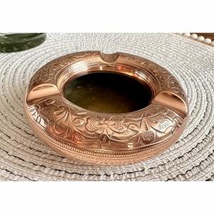 Cendrier vintage de créateur en argent, gravé à la main avec motif floral, pour la décoration intérieure, cadeau à prix abordable - Product Image 2