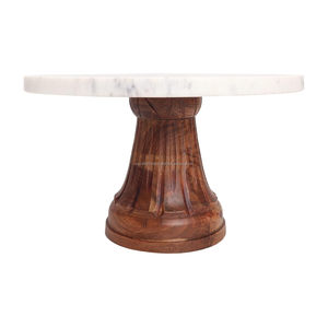 Royal Wedding Supply Modern Cakes Stand Juego de mármol y madera maciza hecho a mano inspirado en el estilo INS DE LA India con bajo descuento - Product Image 3
