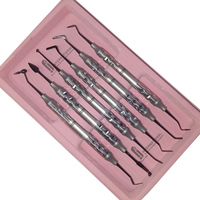Set Instrumen Pengisi Komposit Resin Manual Ergonomis Berkualitas Tinggi Kelas A+ 7 Buah Spatula Gigi Kelas I Warna Perak