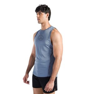 T-shirt de sport gris à manches tombantes pour homme, coupe oversize, en coton, pour entraînement, fitness, musculation, vêtements de sport amples - Product Image 4