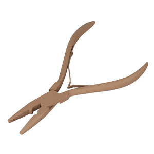 Pince à micro-anneaux pour extensions capillaires en acier inoxydable, couleur marron - Product Image 1