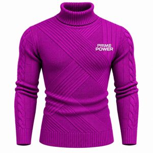 Suéter Texturizado de Cuello Alto con Puños Acanalados y Tejido de Cable Moderno para Hombre, Fabricante y Proveedor de Marca Privada - Product Image 1