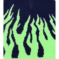 Gorro Unisex de Punto Jacquard con Estampado Digital de Llamas, 100% Acrílico, Cálido, Informal, para Esquí, Viajes y Actividades al Aire Libre