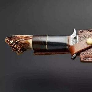 Couteau de camping et de bushcraft Premium LEGACY BLADES en acier Damas, pointe tombante, manche en bois fait main, lame fixe, qualité industrielle OEM - Product Image 2