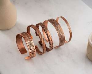 Brazalete de Cobre Puro de Fabricación India, Joyería de Meditación y Sanación, Brazalete Ajustable para Hombres y Mujeres - Product Image 2