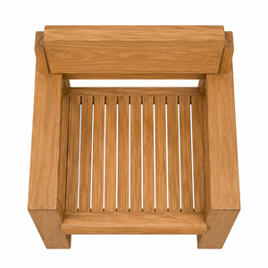 Modern Luxury Solid Teak Outdoor Patio Garden Chair with <b>Floating</b> Backrest and Oversized Square <b>Frame</b> Waterproof - Product Image 3