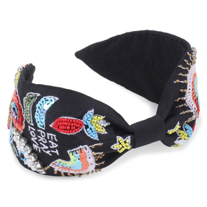 Designer Handmade Women Children's Hairbands Multi-Color Embroidered Beaded <b>Head</b> Bands Fashion Valentines Day Mardi Gras <b>Style</b> - Product Image 2