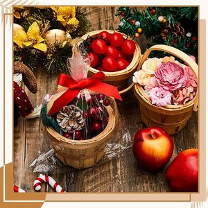 Paniers à baies en bois rustiques faits à la main, paniers de rangement pour fruits, paniers de service décoratifs - Product Image 4