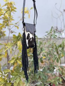 Nuevo Diseño Bolso de Teléfono y Monedero de Piel de Vacuno Genuina con Flecos y Grabado Artesanal, Bolso Bandolera Pequeño, Bolsa de Muñeca, Riñonera - Product Image 3