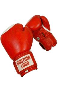 Gants de boxe en cuir véritable en gros avec sangle Velcro, fabrication OEM personnalisée - Product Image 1