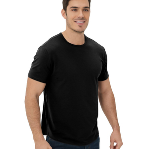 T-shirt en coton à manches courtes pour homme, couleur unie, col rond, coupe classique, style décontracté, avec poche poitrine, tricot jersey - Product Image 5