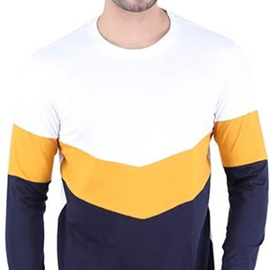 Camiseta de Manga Larga para Hombre, Cuello Redondo, Corte Regular, Diseño Sólido con Detalles en Contraste, Tejido Casual - Product Image 6
