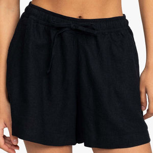 Shorts de plage décontractés pour femmes, couleurs personnalisées, taille élastique, légers, coupe régulière, respirants, en polaire, écologiques - Product Image 3
