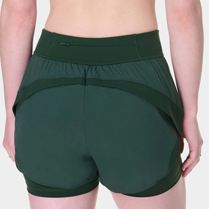 Shorts de sport pour femmes de qualité supérieure OEM, taille haute, 2 couches, séchage rapide, respirants, pour la course à pied, fournisseur - Product Image 5
