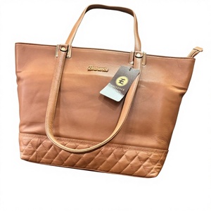 Bolso de Mano Impermeable de Cuero Vacuno de Alta Calidad para Mujer, Bolso de Boda con Cierre de Cremallera, Dos Correas, Gran Capacidad, Color Marrón, para Compras - Product Image 1