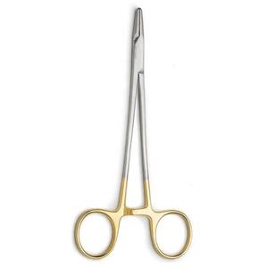 Pince porte-aiguille professionnelle 14-cm pince à Suture chirurgicale demi or pince à salle d'opération chirurgicale en acier allemand - Product Image 1