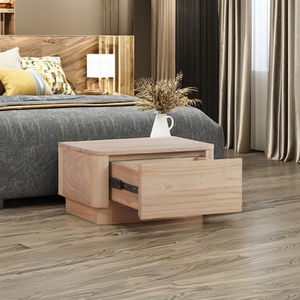 Mesita de Noche Moderna de Madera Sólida de Alta Gama con Acabado Natural para Hotel, Apartamento, Dormitorio, Muebles Escolares, Venta al Por Mayor - Product Image 1