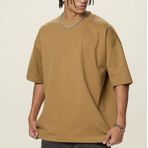 เสื้อยืดผู้ชายไซส์ใหญ่ สีพื้น ผ้าฝ้ายใยไผ่ เนื้อเทอร์รี่ แขนสั้น คอกลม สไตล์ลำลอง สตรีทแวร์ ถักทอ เป็นมิตรกับสิ่งแวดล้อม ทรงพอดีตัว - Product Image 4