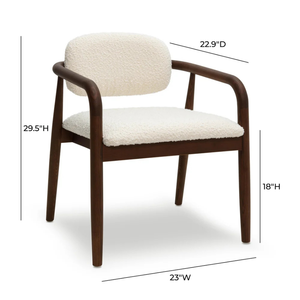 Midcentury Modern <b>Upholstered</b> Dining <b>Chair</b> With Wood Legs And Wool Cushion For Home Or Commercial Use - Product Image 3