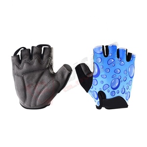 Impresiones personalizadas cuero niños ciclismo carreras ropa deportiva medio dedo guantes de fitness de moda - Product Image 1