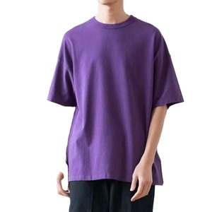 Cómoda Camiseta 100% de algodón puro de alta calidad, camiseta Vintage sencilla versátil, camiseta de Color múltiple con logotipo personalizado para hombres - Product Image 4