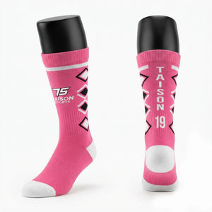 Chaussettes de lacrosse haut de gamme 200 GSM en laine/élasthanne, vert néon gris, tricotées, avec logo personnalisé, pour sports d'équipe, écologiques, pour hommes, séchage rapide, respirantes - Product Image 3