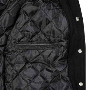 Vêtements de sport avec manches en cuir véritable, motif lettres, veste de baseball de style universitaire pour hommes, tendance, laine de qualité supérieure - Product Image 5