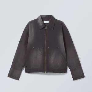 Veste de travail en toile pour homme, en coton épais, délavée à l'acide, coupe décontractée, style vintage, délavée à la pierre, pour l'hiver - Product Image 1