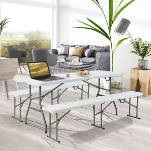 Portable <b>Folding</b> Outdoor <b>Table</b> with Carrying Handle for Picnics and Camping - Product Image 2