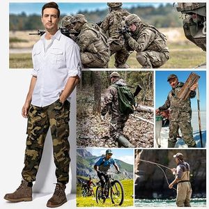 Men's Camouflage <b>Cargo</b> <b>Work</b> <b>Pants</b> Cotton Breathable With Multiple Pockets - Product Image 2