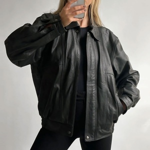Chaqueta Bomber de Piel de Oveja Personalizada para Mujer, Abrigo Oversize de Otoño-Invierno con Cremallera, Atuendo de Moda Invierno 2026 - Product Image 1