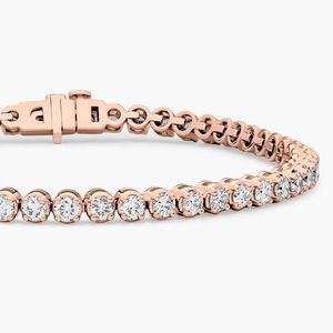 14K Solid Gold Rhodium Plated 4.00 Ct Lab Grown Diamond Four Prong Tennis Bracelet 7 Inch Brilliant IGI Engagement <b>Gift</b> - Product Image 3