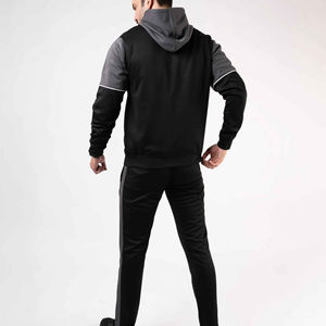 Conjunto Deportivo de 2 Piezas con Sudadera con Cierre y Forro Personalizado y Pantalones Deportivos Transpirables, Elásticos y Sólidos para Hombre - Product Image 3