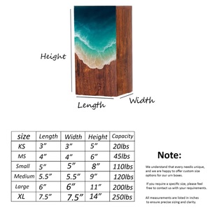 Urna Funeraria Artesanal de Madera de Palisandro con Resina de Ola Oceánica, Recuerdo Conmemorativo - Product Image 2