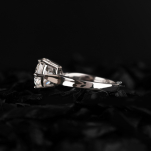 Bague de fiançailles solitaire en diamant de laboratoire rond certifié IGI 3 carats en or blanc 14K, bague de mariage classique à six griffes, vente en gros - Product Image 2