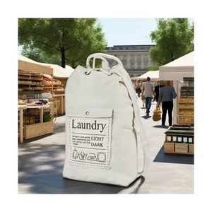 Cheap Natural Color Custom Logo Large Size Laundry Bag With Closure Recycled <b>Plastic</b> Laundry Bags for Regular Use Laundry - Product Image 3