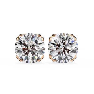 1.5ct Round Brilliant Cut Lab grown Diamond Solitaire Stud <b>Earrings</b> 18K Solid Gold Fine Jewelry Women Post <b>Back</b> Earwear Pair - Product Image 5