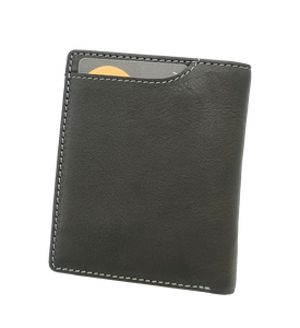 [Highly Recommended]Castello Genuine Cowhide Soft Leather RFID Open Short Unisex Bi-fold <b>Wallet</b> W/coin Pocket Black New Design - Product Image 6