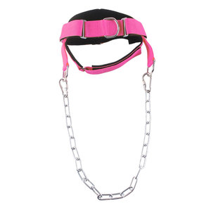 Arnés de Cuello de Nailon Rosa con Cadena de Metal Ajustable para Entrenamiento de Boxeo, Equipo de Protección - Product Image 1