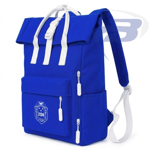 Zeta Phi Beta ZPB Sorority <b>Backpack</b> Roll Top Casual Style Large Capacity Shoulder <b>Straps</b> School <b>Backpack</b> Travel Bag for girls - Product Image 2