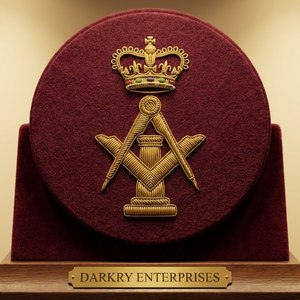 Servicio de Fabricación de Insignias Masónicas Personalizadas Hechas a Mano con Hilo de Oro, Compás Cuadrado, Luna y Escudo Bordado en Oro - Product Image 4