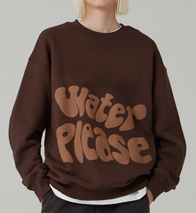 Sudadera de Invierno para Mujer, Cuello Redondo, 100% Algodón, Blanca, Lisa, Anti-Pilling, Transpirable, con Serigrafía, Casual, Manga Larga, Tejida - Product Image 3