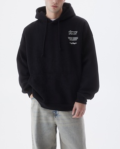 Sudadera con capucha holgada de gran tamaño para hombre de alta calidad OEM ajustada con estampado informal de invierno con forro alto cómodo de punto de talla grande - Product Image 3