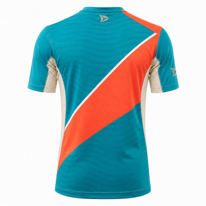 Premium Custom Cricket Jersey Men Quick Dry Polyester Match Shirt Teal Orange Teamwear Sports Uniform - Product Image 3