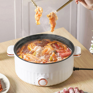 หม้อไฟฟ้า 2.5 ลิตร สแตนเลส ควบคุมด้วยระบบกลไก หม้อปรุงอาหารในครัวเรือน ฝาแก้วนิรภัย ถาดนึ่ง ซุป ผัก - Product Image 3