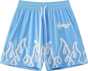Shorts de basketball noirs pour hommes, imprimé camouflage, taille à cordon de serrage, séchage rapide, respirant, style sportif, mi-longueur, toile 100% - Product Image 4