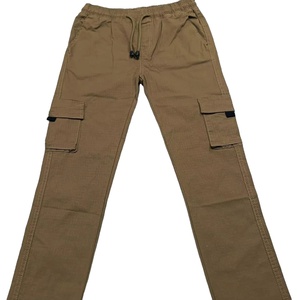 100% coton hommes Cargo pantalons longs Anti-rides travail Style Baggy pantalons de survêtement mi-taille coupe ample couleur lavage froissé techniques - Product Image 6